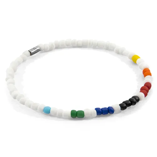 White Edgar Silver and Glass SKINNY Bracelet - ANCHOR & CREW - Modalova