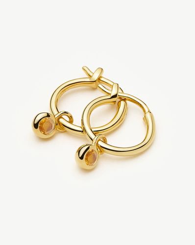November Birthstone Mini Charm Hoop Earrings | 18ct Gold Vermeil/Citrine - Missoma - Modalova