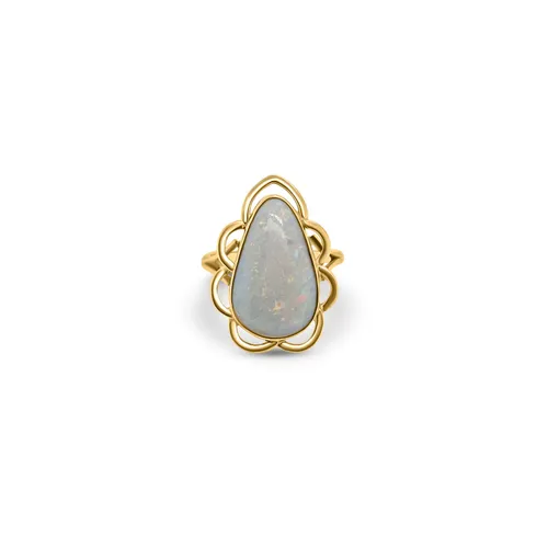 J31023 9ct Yellow Gold Large Opal Pear Shaped Ring Jewellery - Pre-owned - Modalova