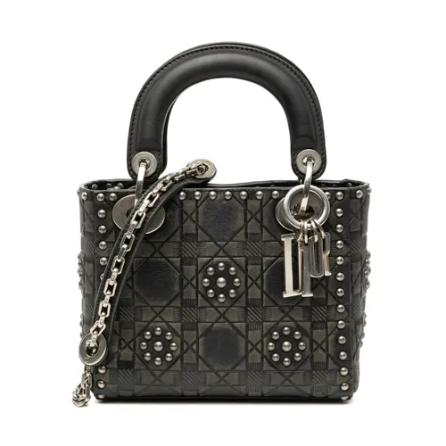 Pre-owned Studded Leather Top Handle Bag - Dior Vintage - Modalova