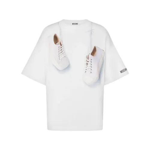 Printed Cotton Jersey T-Shirt - Moschino - Modalova