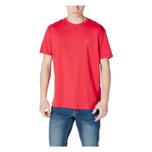 Red Plain Round Neck T-Shirt - Armani Exchange - Modalova