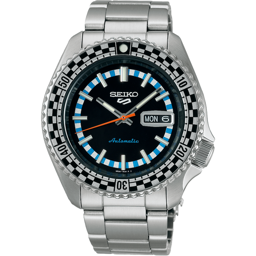 Sports SRPK67K1 Black & White Checker Flag Automatic Men's Watch - Size One Size - Seiko - Modalova