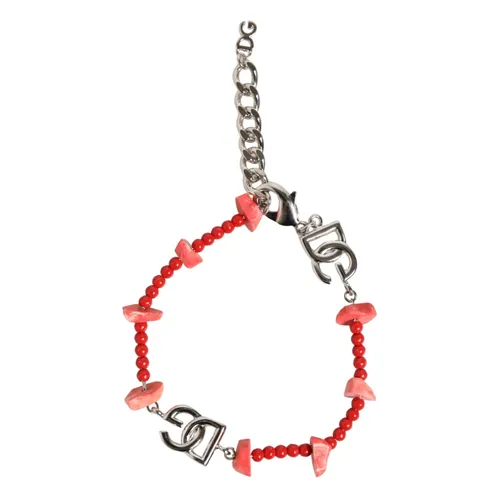Silver Tone Beaded Resin Chain Bracelet - Dolce & Gabbana - Modalova