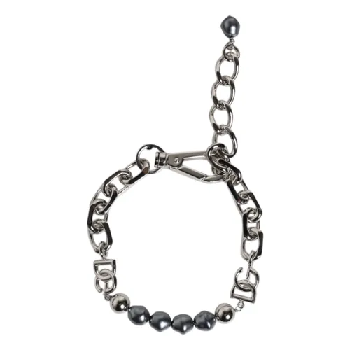 Silver Tone Chain Pearl Bracelet - Dolce & Gabbana - Modalova