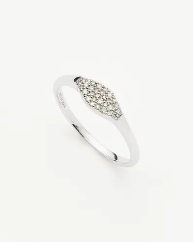 Solid Gold Diamond Signet Ring | 14ct Solid White Gold/Diamond - Missoma - Modalova