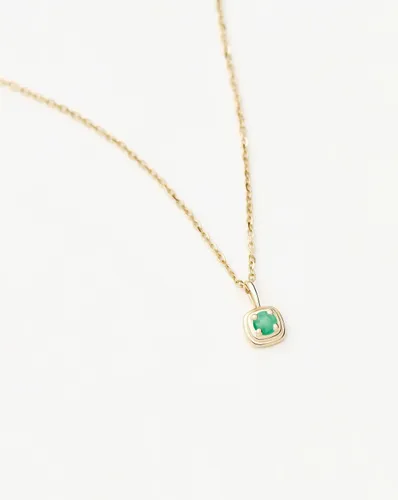 Solid Gold May Birthstone Pendant Necklace | 14ct Solid Gold/Emerald - Missoma - Modalova