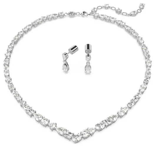 Mesmera Necklace and Earring Set Rhodium Jewellery - Swarovski - Modalova