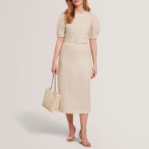Rumbee Linen Puff Sleeve Midi Dress - Size 14 - Ted Baker - Modalova