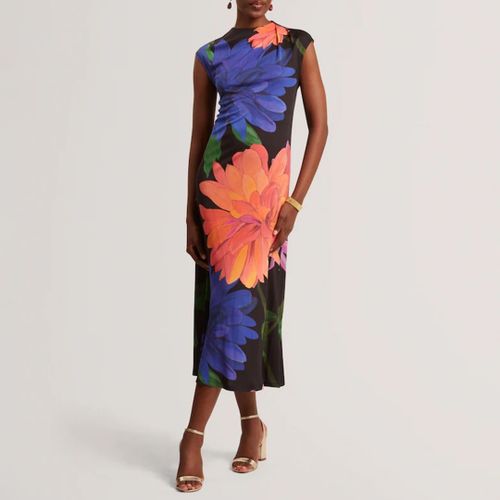 Ginla Drape Neck Floral Midi Dress - Size 12 - Ted Baker - Modalova
