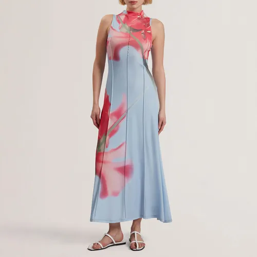 Crepe Jersey Seam Detail Printed Midi Dress - Size 6 - Ted Baker - Modalova