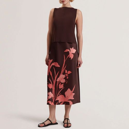 Lattena Knit Bodice Printed Dress - Size 14 - Ted Baker - Modalova