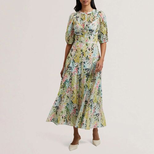 Green Kandea Puff Sleeve Binding Dress - Size 6 - Ted Baker - Modalova
