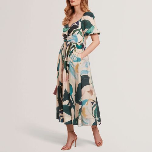Multi Moyla Print Puff Sleeve Dress - Size 12 - Ted Baker - Modalova