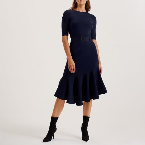 Knit Flippy Hem Belted Midi Dress - Size 12 - Ted Baker - Modalova