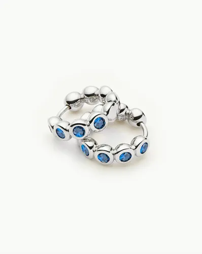 Tennis Small Hoop Earrings | Sterling Silver/Sapphire Blue Nano-crystal - Missoma - Modalova