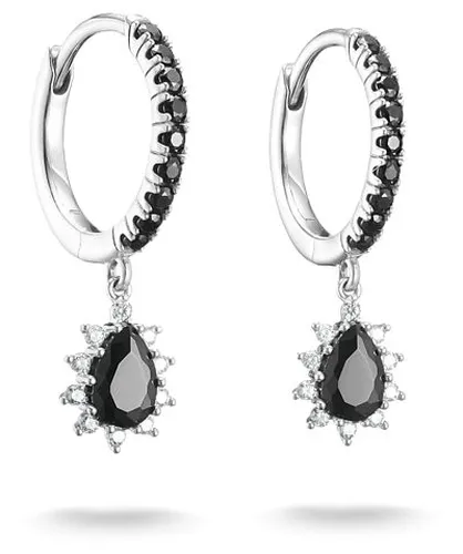 CR748-643-11 Silver Hoop Earrings with Pendant Jewellery - Thomas Sabo - Modalova
