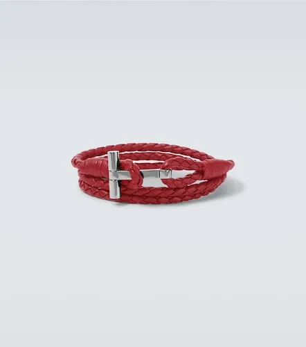 Tom Ford T braided leather bracelet - Tom Ford - Modalova