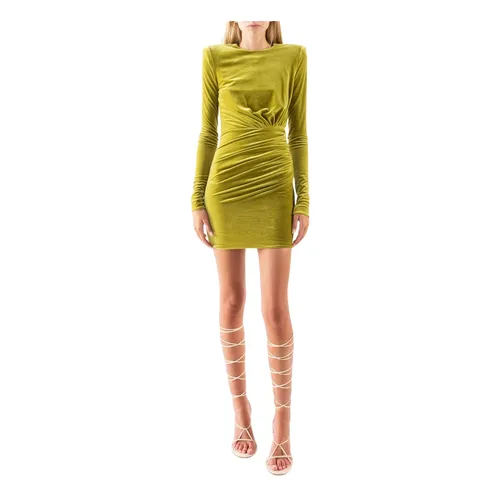 Velvet Draped Short Dress Long Sleeve - Alexandre Vauthier - Modalova