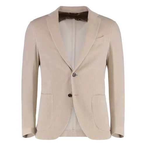Velvet single-breasted jacket with lapel collar - Moorer - Modalova