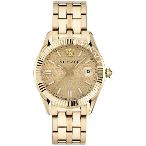 VE3K00522 Greca Time Men's Champagne Watch - Size One Size - Versace - Modalova