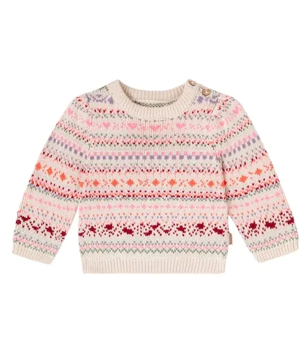 Baby Olga jacquard cotton sweater - Wheat - Modalova