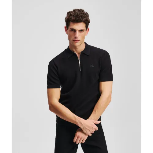 Zip-up Polo Shirt, Man, , Size: L - Karl Lagerfeld - Modalova